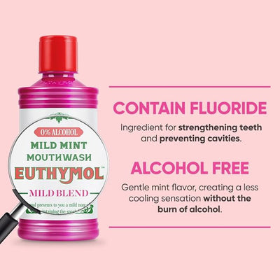 Euthymol Alcohol-free Mouthwash Mild Mint - 500ml